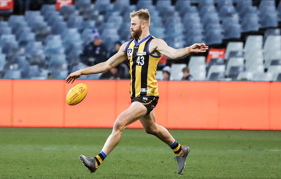 Sandringham's back six stood tall in the Zebras' 26-point loss to Geelong at GMHBA Stadium. - St Kilda Saints